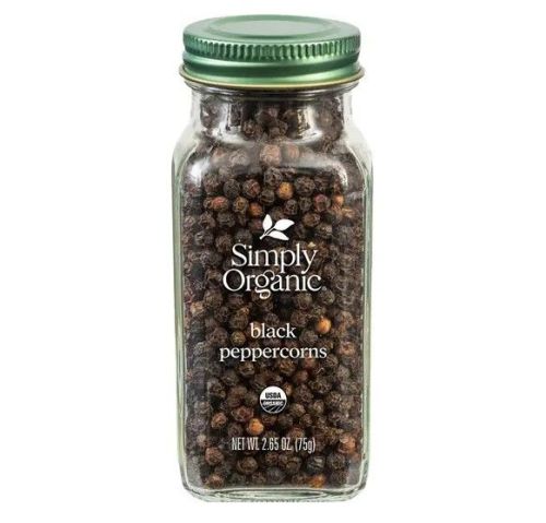 Simply Organic Org Black Peppercorns, 75g