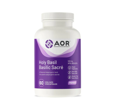 AOR Holy Basil 500mg, 60 Vegi-Capsules