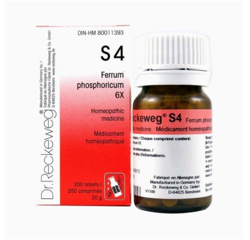 Dr. Reckeweg Schuessler Salts S4 Ferrum phosphoricum 12X, 200 tablets (20 g)