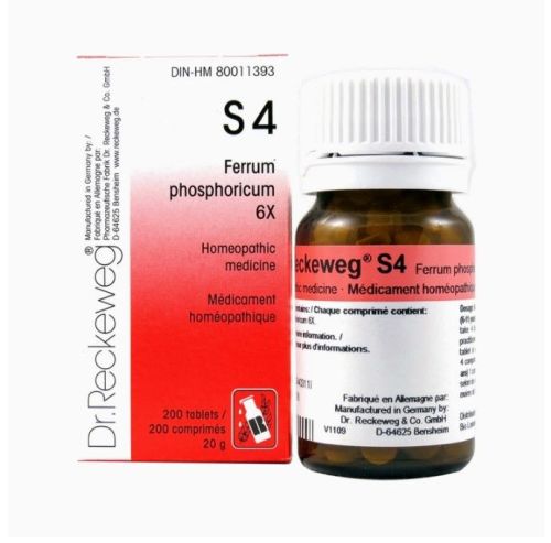 Dr. Reckeweg Schuessler Salts S4 Ferrum phosphoricum 3X, 200 tablets (20 g)