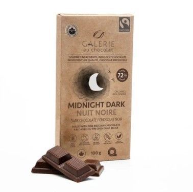 Galerie Au Chocolat Fairtrade 72% Dark Chocolate Bar, 8 x 100g