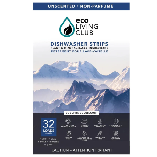 Eco Living Club Dishwasher Detergent Strips, 12 x 32ct