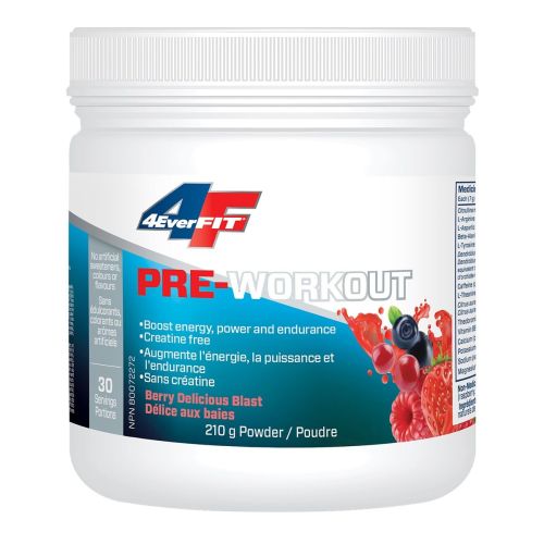 4EverFit Pre-Workout Berry Delicious Blast, 210g Powder