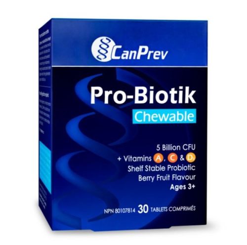 CanPrev Pro-Biotik + A, C & D3 - Chewable, 30 Tablets