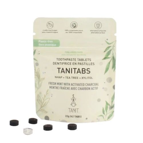 Tanit Toothpaste Tablet, Fresh Mint w/Char, 62tab pch, 12 pk