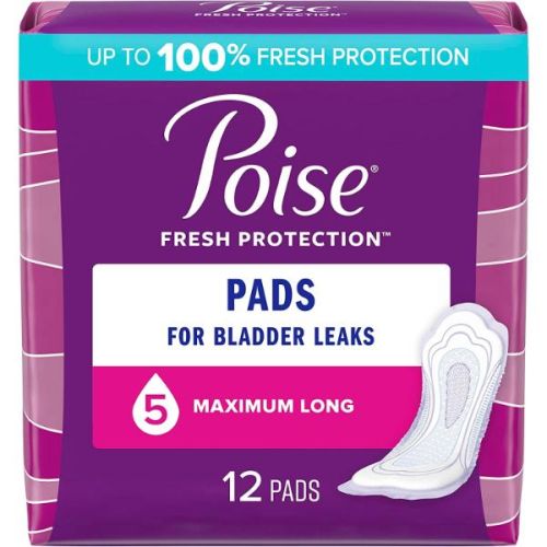 Poise Pads Maximum Absorbency Long, 12's