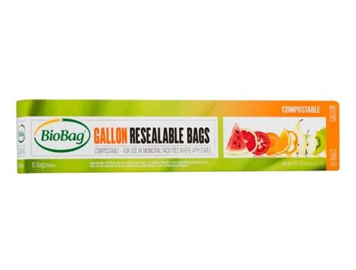 Biobag Resealable Gallon Bags 15ct