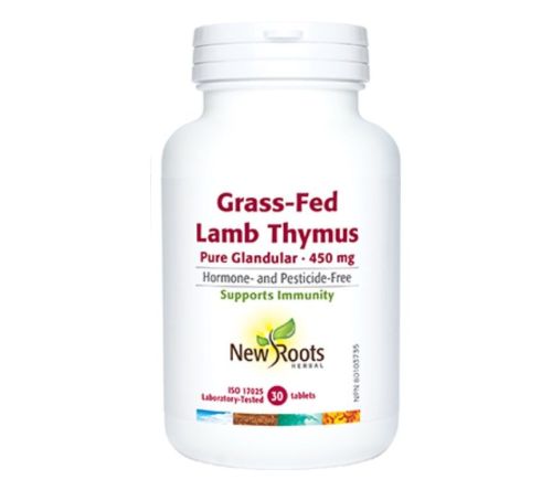 New Roots Herbal Grass-Fed Lamb Thymus Pure Glandular · 450 mg, 90 tablets