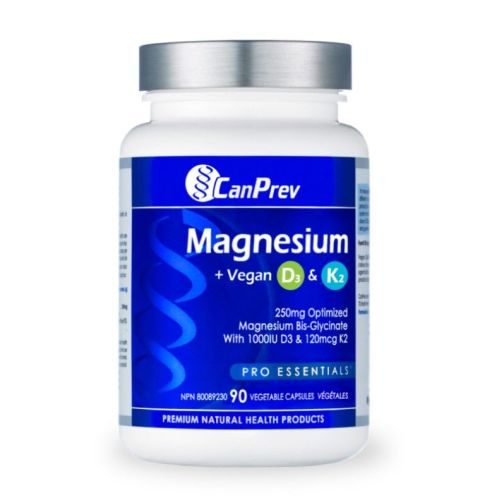 CanPrev Magnesium + Vegan D3 & K2, 90 v-caps