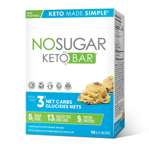 No Sugar Company Keto Bar Choc Chip, 4pk