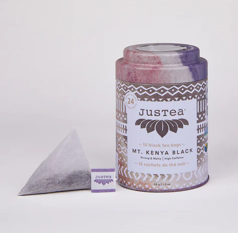 JusTea Mt Kenya Black - Tea Bag Tin, 6 x 12bg