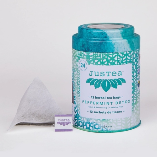 JusTea Peppermint Detox - Tea Bag Tin, 6 x 12bg