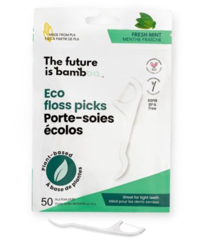 The Future is Bamboo Floss Picks - Fresh Mint, 50pcs/6pk