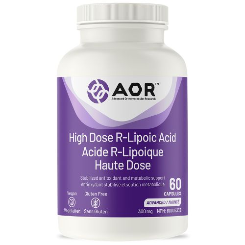 AOR High Dose R-Lipoic Acid, 60 Capsules