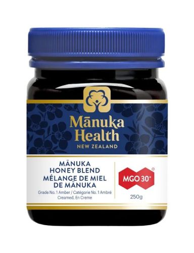 Manuka Honey - MGO30 250g - CANADA - Front (amber) v1-1