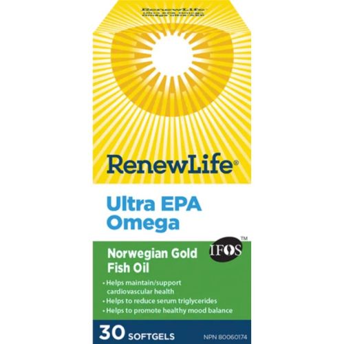Renew Life® Ultra EPA Norwegian Gold, Fish Oil and Omega 3's, 30 Softgels