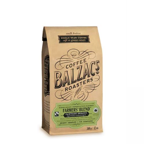 Balzac's Coffee Organic Coffee Bean Marble Roast Farmers' Blend, 340g