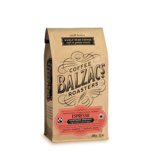 Balzac's Coffee Organic Coffee Bean Amber Roast Espresso Blend, 340g