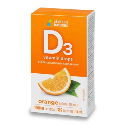 Platinum Natural Vitamin D3 Drops Orange, 15ml
