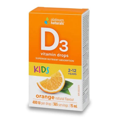 Platinum Natural Vitamin D3 Drops for Kids, 15ml