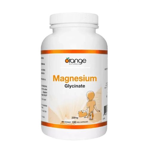 Orange Naturals Magnesium Glycinate 200mg, 180 Capsules