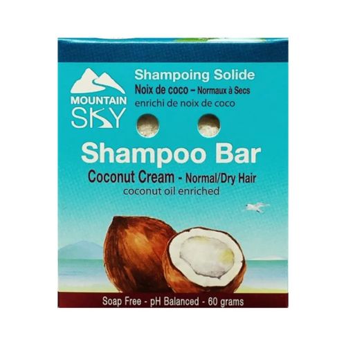 Mountain Sky Shampoo Bar, Coconut Cream, Normal/Dry Hair (soap-free), 60g