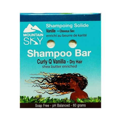 Mountain Sky Shampoo Bar, Curly Q Vanilla w/Shea Butter, Dry Hair (soap-free), 60g