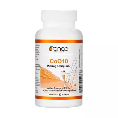 Orange Naturals CoQ10 200mg Ubiquinol, 30 Softgels