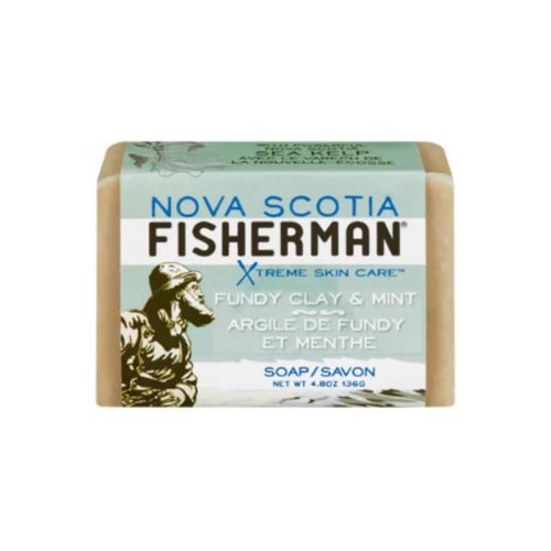 Nova Scotia Fisherman Bar Soap, Fundy Clay & Mint (gluten-free/vegan), 136g