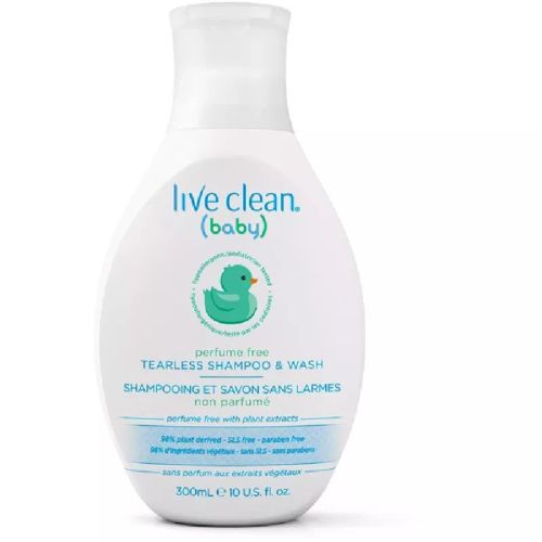 Live Clean - Baby Shampoo and Wash, Tearless, Perfume Free, 300ml