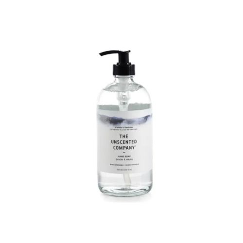The Unscented Co. Hand Soap, Liquid, Unscented (glass bottle w/pump), 500ml