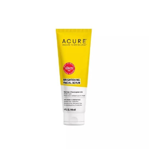 Acure Brightening Facial Scrub, Sea Kelp and French Green Clay (vegan) 118ml