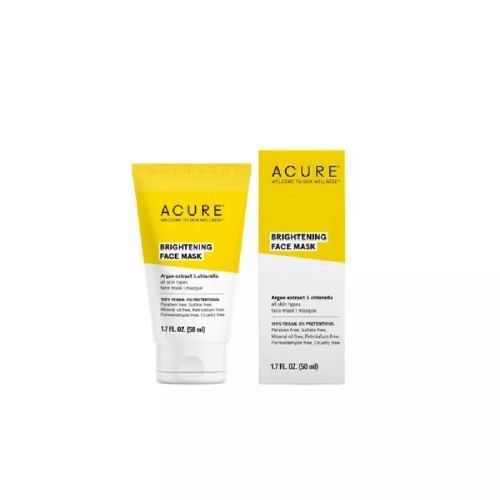 Acure Brightening Face Mask, Tube, Argan Extract and Chlorella (vegan) 50ml