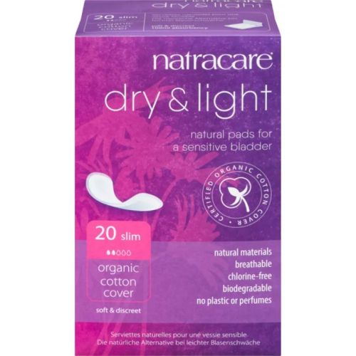 Natracare Dry & Light Slim Incontinence Pads (organic cotton cover), 20ct
