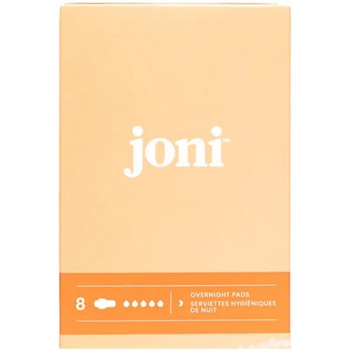 Joni Overnight Pads w/Wings, Heavy, Organic Bamboo Top Cover, 8ct*