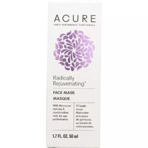 Acure Radically Rejuvenating Face Mask, Tube, Moroccan Red Clay and  Marshmallow Root (vegan) 50ml