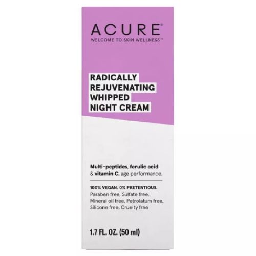 Acure Radically Rejuvenating Whipped Night Cream, Multipeptides, Ferulic Acid and Vitamin C (vegan) 50ml