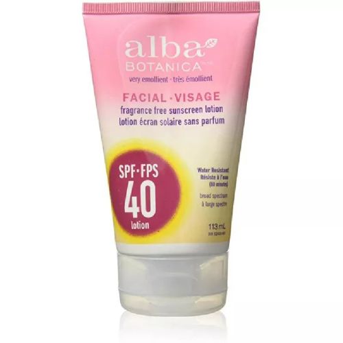 Alba Botanica Facial Fragrance Free Sunscreen Lotion, SPF 40, 113g
