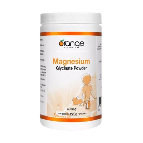 Orange+Naturals+Magnesium+Glycinate+Powder+400,+220g