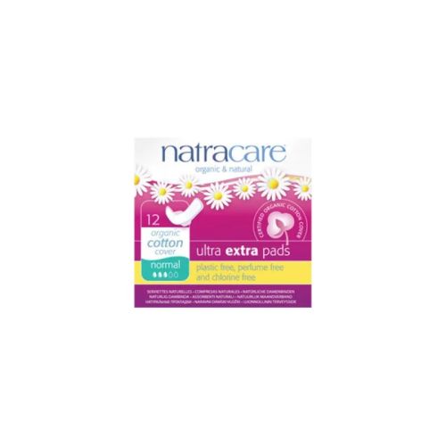 Natracare Ultra Extra Pads w/Wings, Organic Cotton Cover, Normal, 12ct