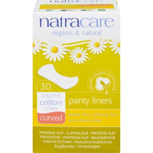 Natracare Panty Liners, Organic Cotton Cover, Curved, 30ct