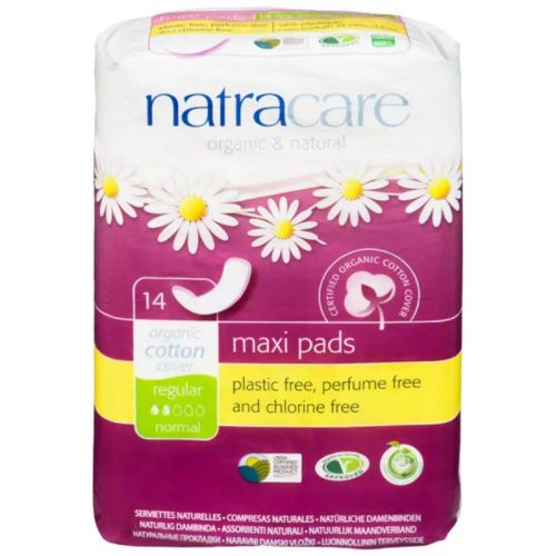 Natracare Maxi Pads, Organic Cotton Cover, Regular, 14ct