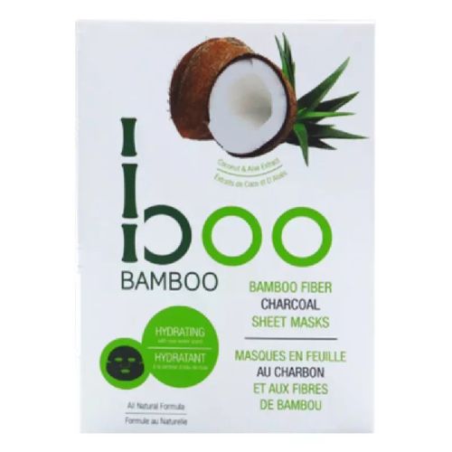 Boo Bamboo Fibre, Charcoal Sheet Mask, Assorted, Clipstrip Pack 8ct