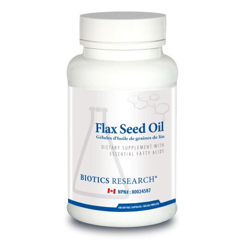 Biotics Research Flax Seed Oil Caps, 100 Capsules