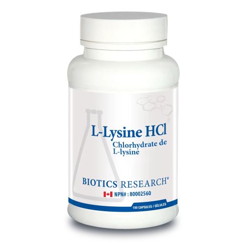 Biotics Research L-Lysine HCl, 100 Capsules