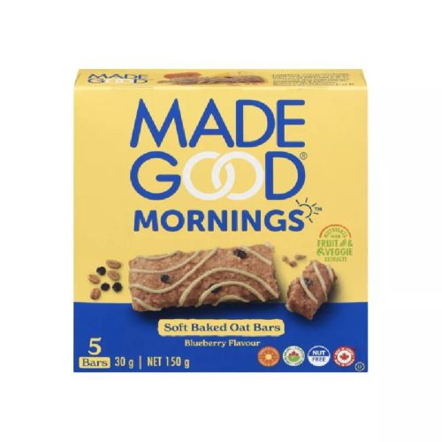 Made Mornings, Soft Baked Oat Bars, Blueberry Flavour(Case of 6)