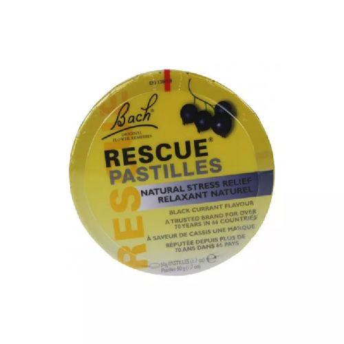 Bach Rescue Remedy, Pastilles Counter Display, Black Currant, 6x50g