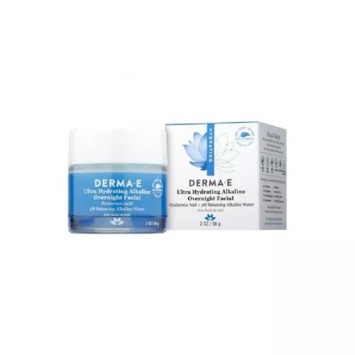 Derma E Hydrating, Ultra Hydrating Alkaline Overnight Facial, Hyaluronic Acid and Alkaline Water 56g