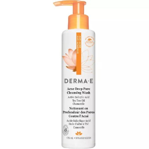 Derma E Anti-Acne, Acne Deep Pore Cleansing Wash, Active Salicylic Acid, Tea Tree Oil and Chamomile 175ml