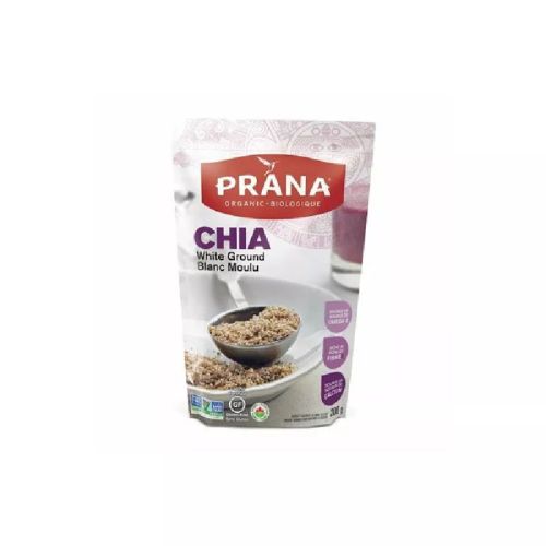 Prana Chia Seeds, White, Ground, Organic, 200g